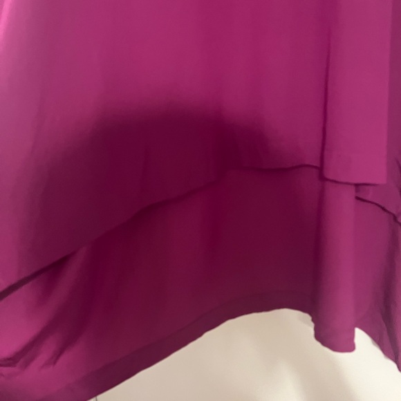 Eskandar silk 3/4 sleeve bateau neck tunic in purple magenta pink - Picture 3 of 5